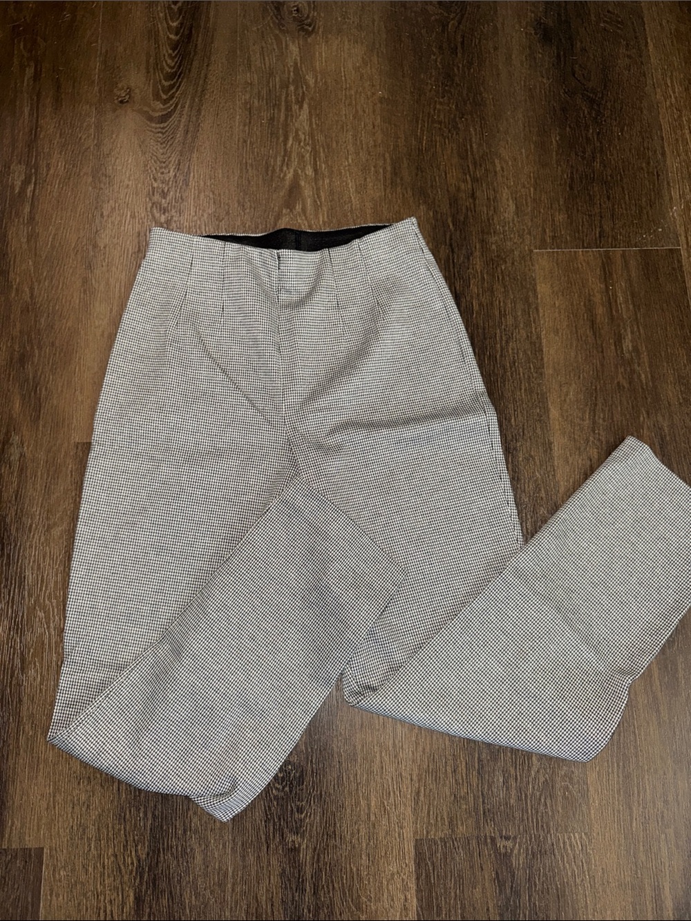 H&M Black and White Micro-Check Dress Pants
